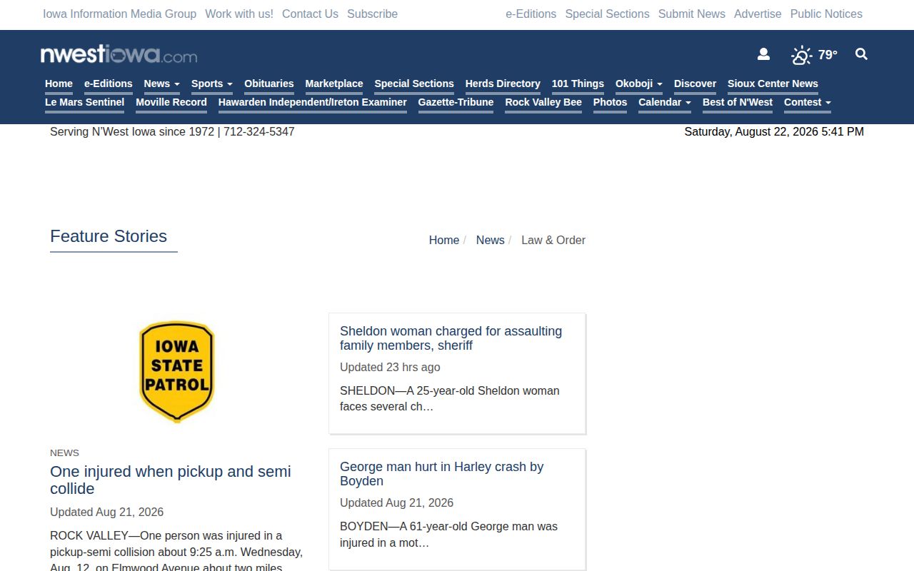 O'Brien County crime news on the N'West Iowa Law and Order page